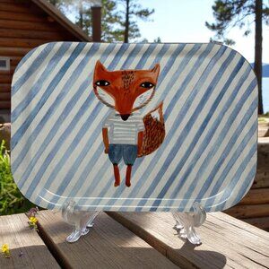 Donna Wilson Fox Stripes Artist Mini Trinket Desk Tray Melamine Made Belgium